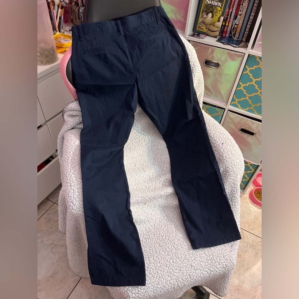 Blue navy straight pants for styling or school! Preppy and soft/comfy
